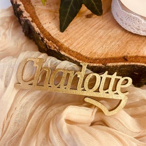 Place cards for the glass, handmade name cards, wooden lettering, table decoration, gold, table decoration, personalized, wedding, birthday