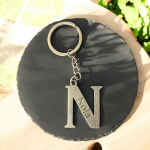 Personalized stainless steel letter keychain | Metal pendant | Name | Partner gift | Gift N