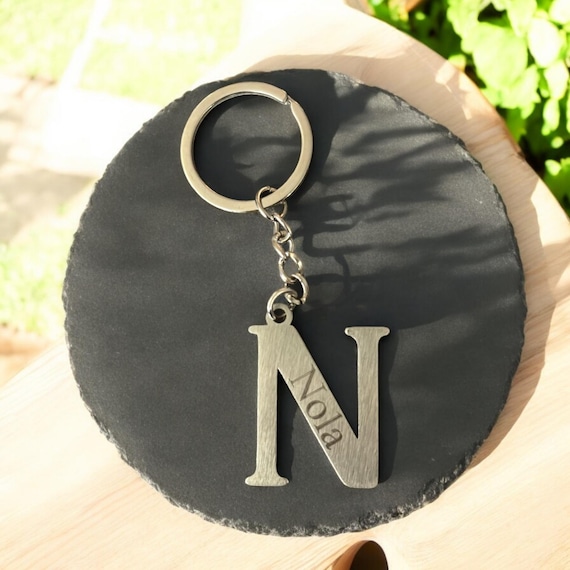 Schlüsselanhänger Buchstabe Edelstahl personalisiert | Anhänger Metall |Name |Partnergeschenk| Geschenk