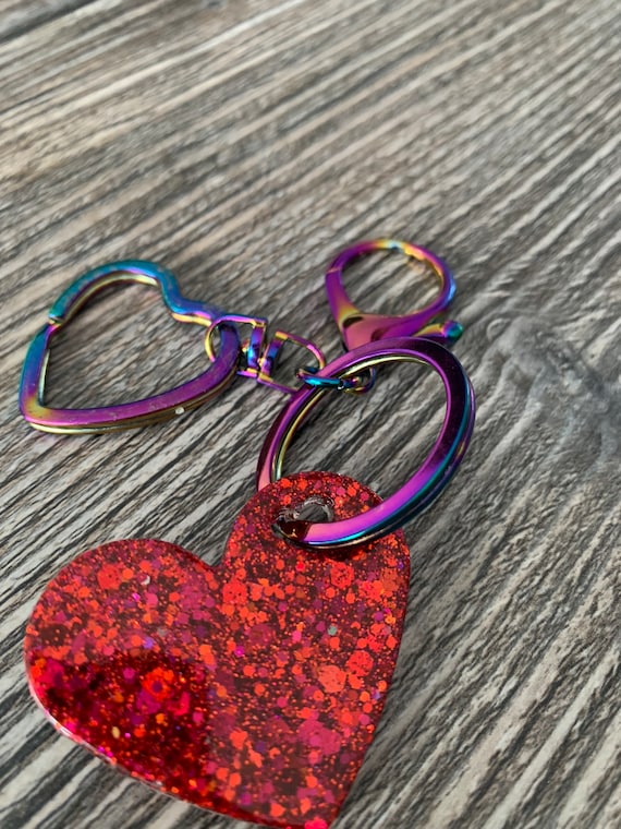 Sparkly heart best sale keyring