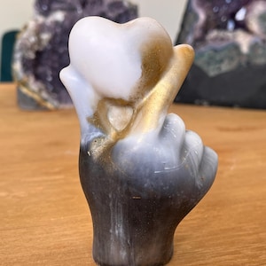 Black white and gold graffiti peace and love mini statue