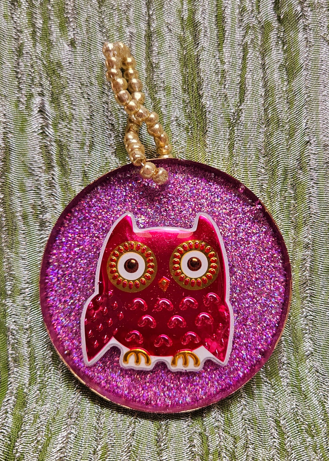 Resin Owl pink Hanging Ornament Etsy