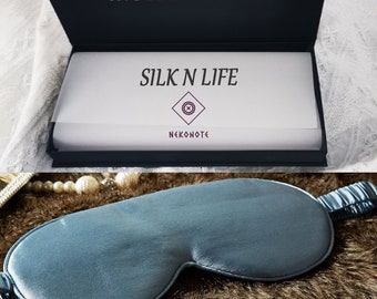 Silk sleep mask, 19 momme, blindfold eye mask, magnetic flap box available, gift for her, gift for him, mother's day gift