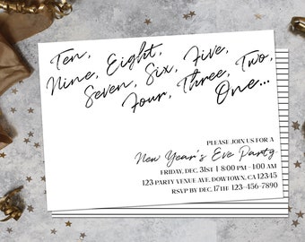 Count Down to New Years! - New Years Eve Party Invitation - Print & Digital Instant Download