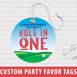 Hole in ONE - Etykiety na prezenty na imprezę - Pierwsze urodziny - Pierwsze urodziny w stylu golfa - Natychmiastowe pobranie cyfrowe
