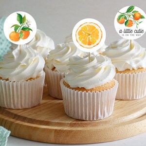 A Little Cutie est sur le chemin - Baby Shower - Cupcake Topper - Téléchargement numérique instantané