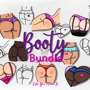 Booty Clipart – PNG JPG SVG Files, Graphic Design (Digital Download)