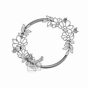 Flower Wreath-flourish-Instant Download- svg-png-jpg files included- graphic design- sublimation-clip art-vector- floral frame