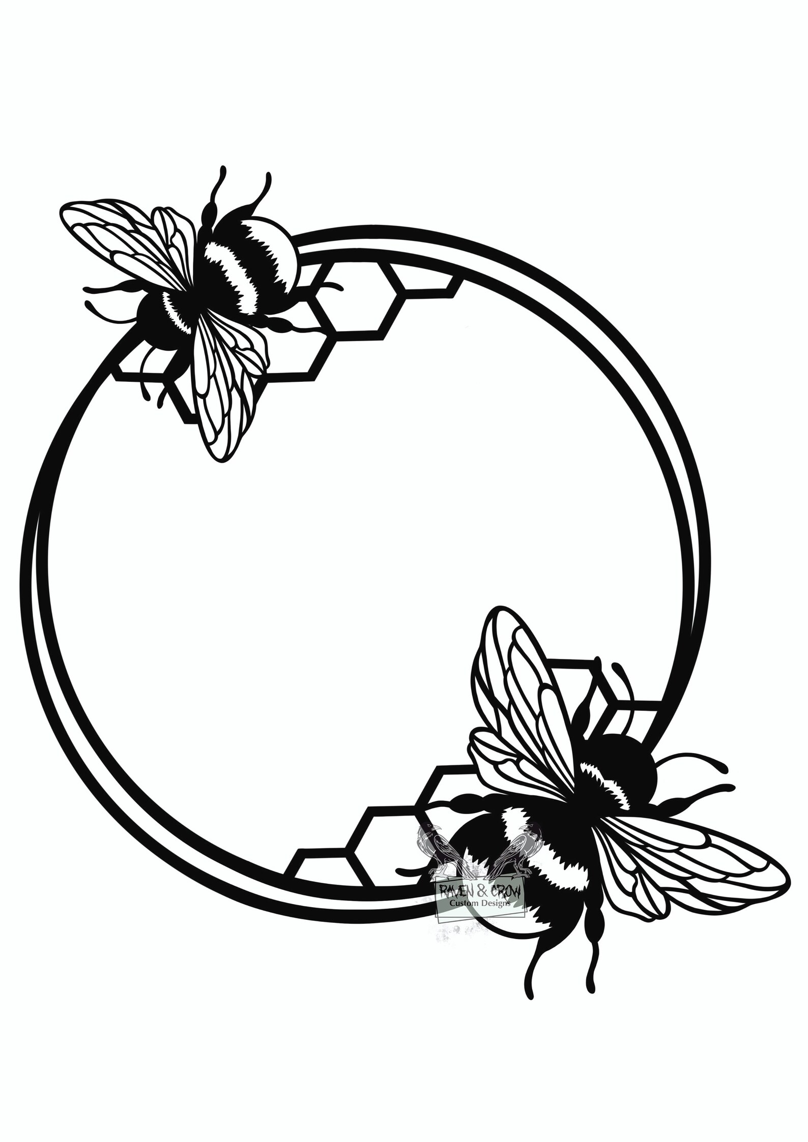 Bumble Bee Bee Frame Instant Downloadpngjpg SVG Files Included
