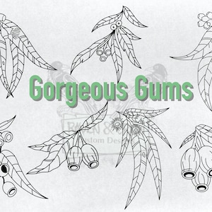 Eucalyptus-Gum Leaf-Gum Nut-SVG Bundle- Feuillage- Téléchargement instantané-png-jpg- SVG- conception graphique- sublimation-clip art-vector-cut file- Cricut