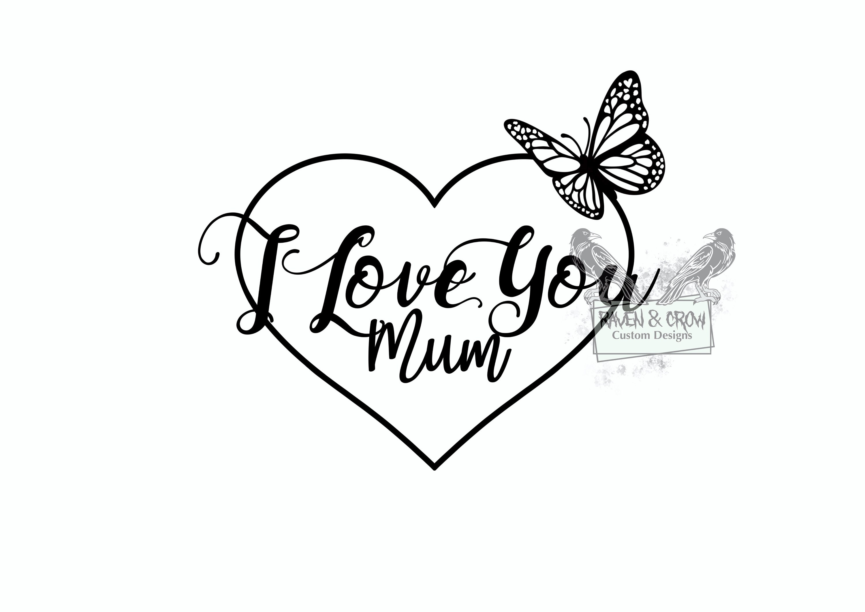 I Love You Mum Heart SVG – Mother’s Day Graphic (digital Download) - Etsy