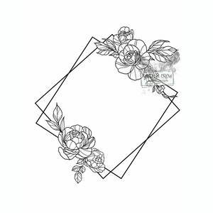 Pfingstrose-Blumenrahmen-Blumenkranz-Instant Download-svg-png-jpg-Dateien enthalten-Grafikdesign-Sublimation-Clip-Art-Vector-cut-Datei