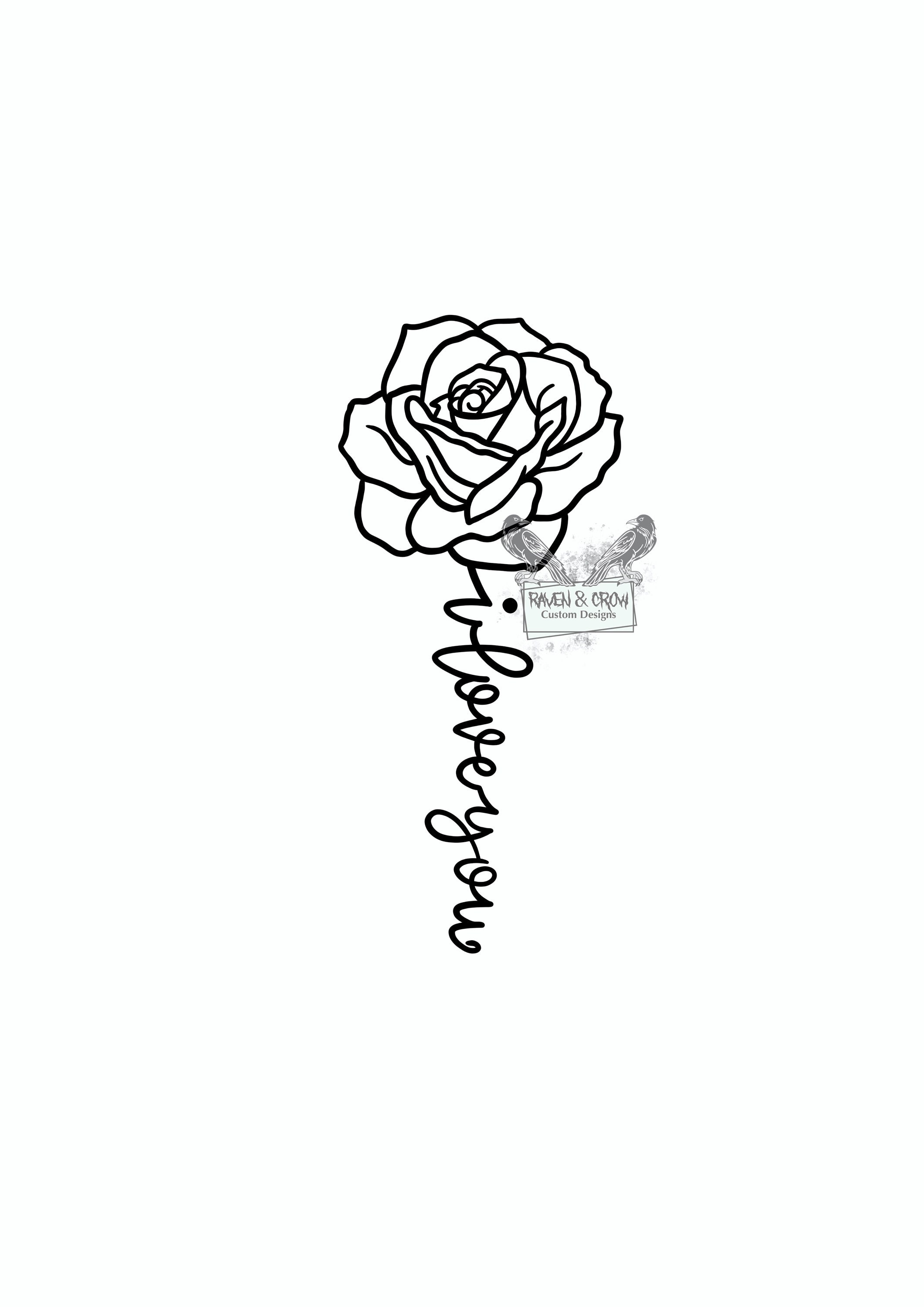 I love you- long stem rose-Instant Download- svg-png-jpg files included-  graphic design- sublimation-clip art-vector