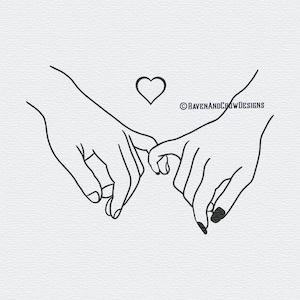 Promessa di mignolo - Mignoli intrecciati - Download immediato - File svg-png-jpg inclusi - Amore - Tenersi per mano
