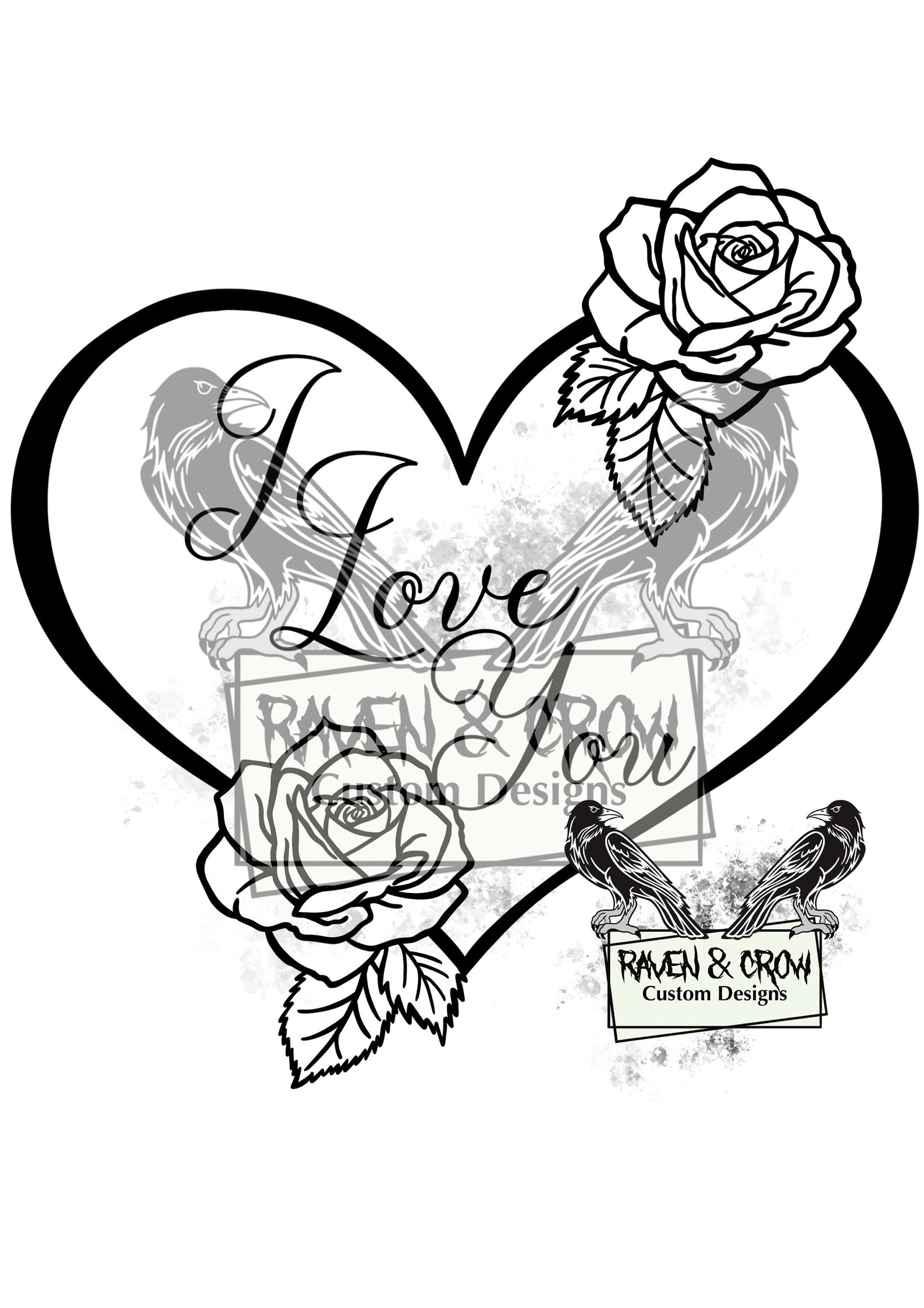 I Love You Heart And Rose Instant Download Svg Png Etsy 