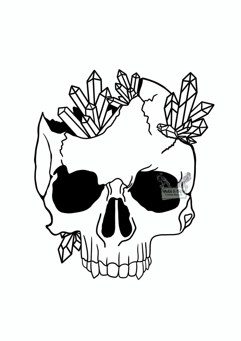 Crystal Skullinstant Download Svgpngjpg Files Included Graphic Design Sublimationclip Art Etsy