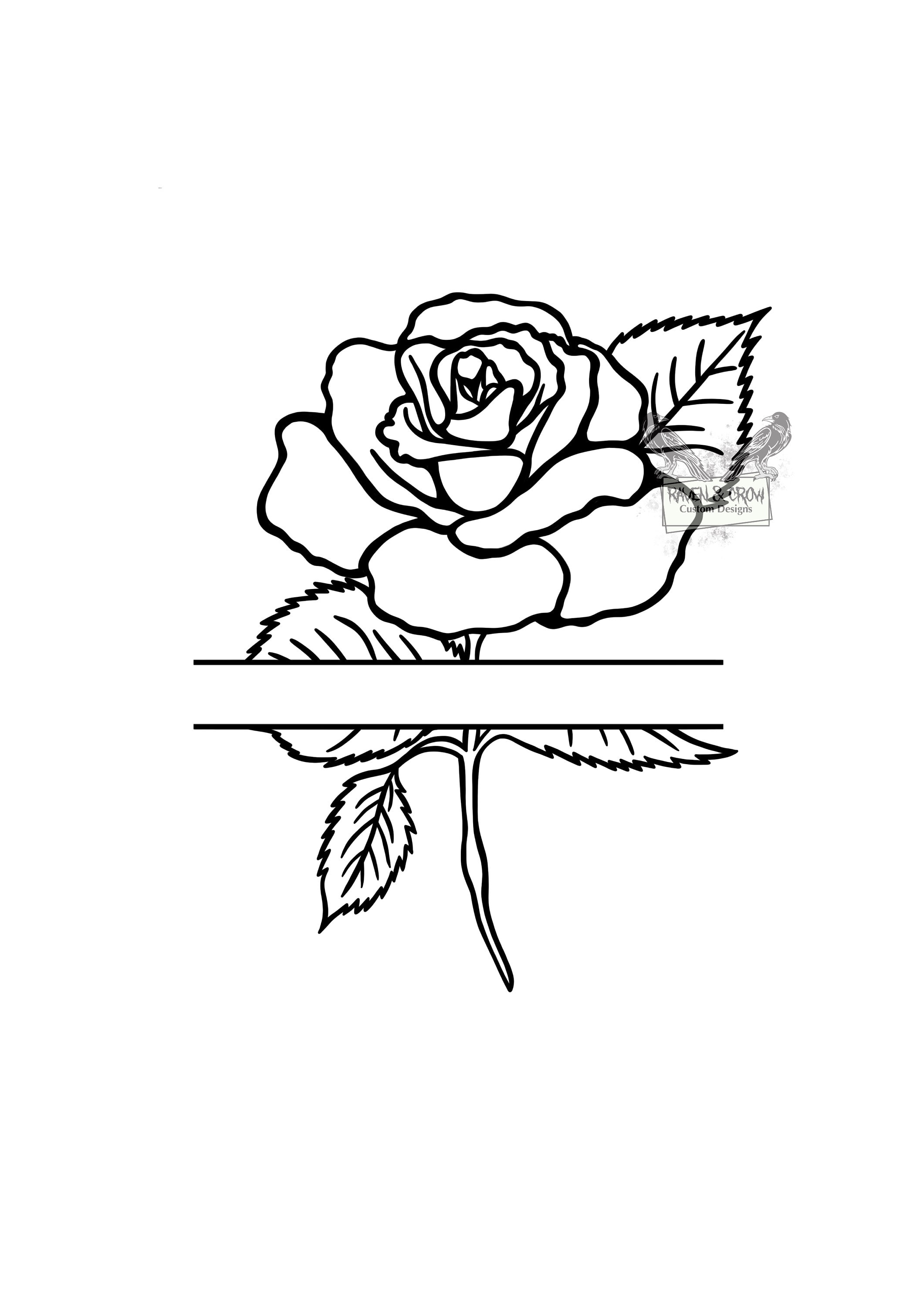 Monogram With Roses Rose- Monogram- Flower SVG- Personalised Flower- Instant Download- Svg ...