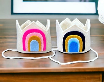 Rainbow Birthday Crown | Twin First Birthday | Rainbow Baby | Rainbow Party Garland | Boy/Girl Twin | Twin Rainbows | Rainbow Party Decor