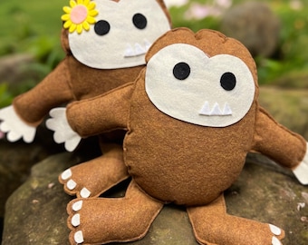 Bigfoot Toy, Felt Sasquatch Handmade Stuffie