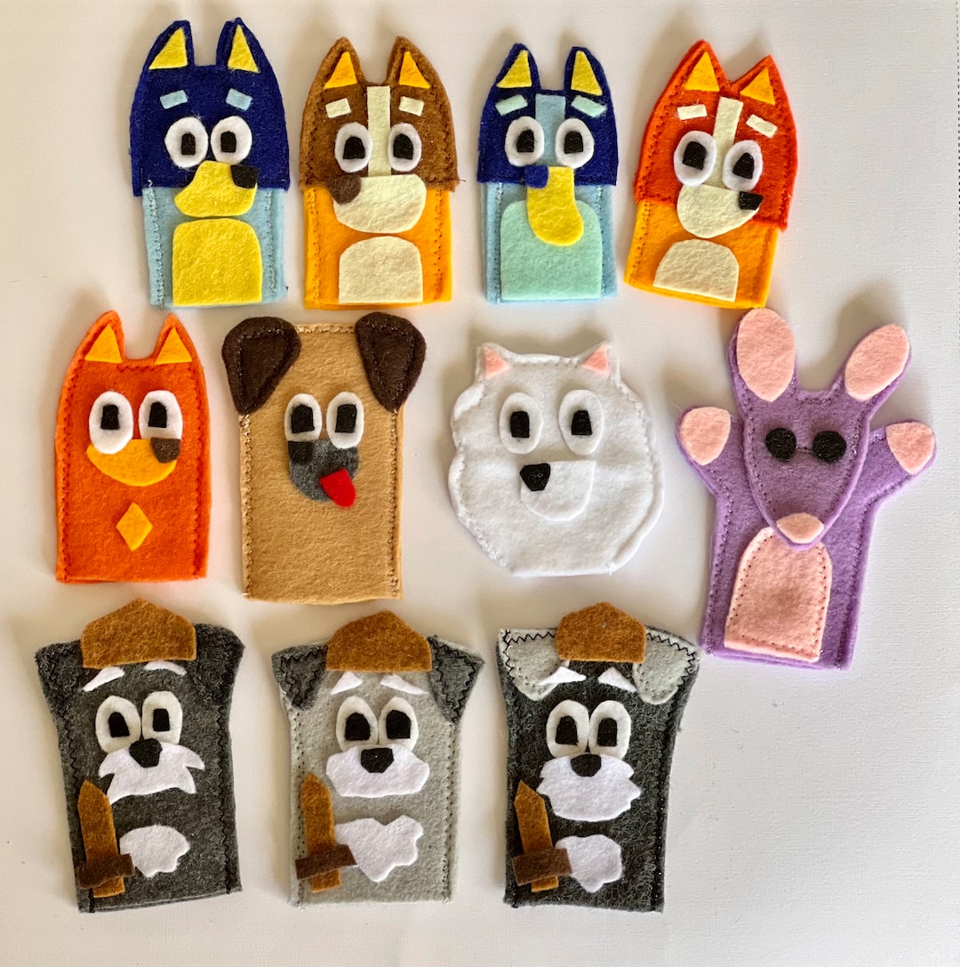 Bluey Finger Puppet Sets Bluey Bingo Bandit Chilli Etsy Canada