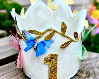 Fairy First Birthday Crown, Butterfly Party