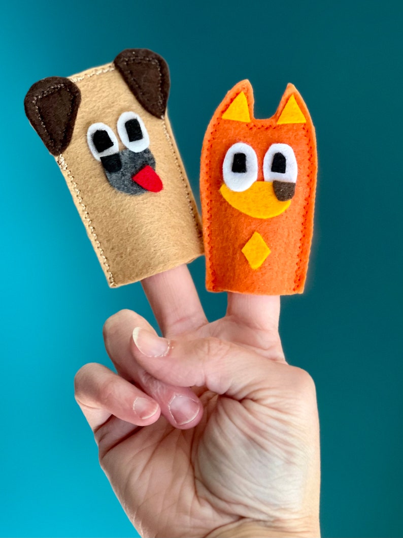 Bluey Finger Puppet Sets Bluey Bingo Bandit Chilli Etsy