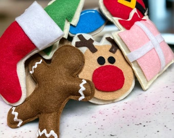 Felt Christmas Cookies | Cookie Ornaments | Felt Cookies | Kids Stocking Stuffer | Felt Cookie Ornament | Easy Elf Ideas