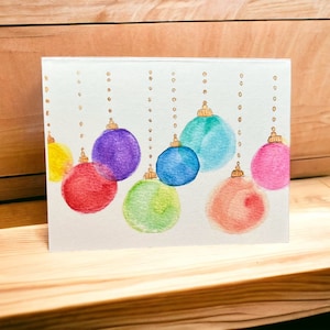 Cartes de Noël colorées | pour les fêtes de fin d'année | Jeu de 10 cartes avec enveloppes pour boule de Noël