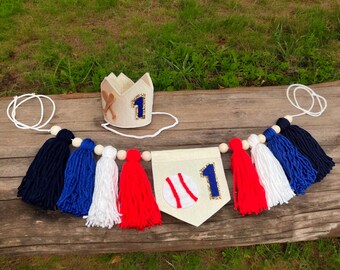 Baseball 1st Birthday Crown, Rookie First Year