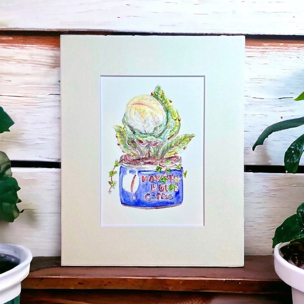 Audrey II Watercolor | Audrey Two Painting | Shop of Horrors | Original Watercolor | Feed Me Seymour | Alien Plant