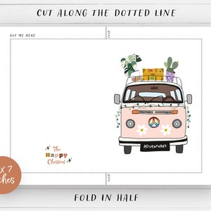 PRINTABLE Greeting Card With Volkswagen Van - Volkswagen Van Card, Digital Download, Roadtrip ...