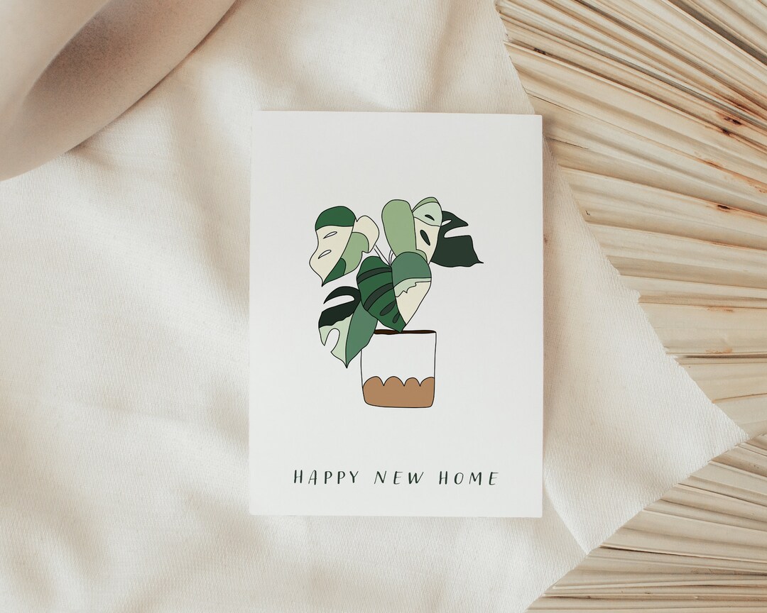 PRINTABLE Greeting Card With Plant Happy New Home Card, Digital ...