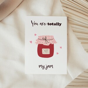 PRINTABLE greeting card with jar of jam You are totally my jam card, digital download, 5 x 7 inches card, Valentine's day card image 8