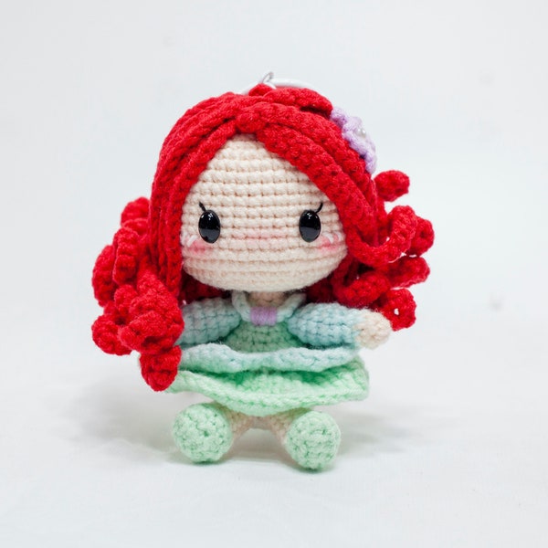 Crochet princess doll, princess keychain, amigurumi princess keychain, princess crochet keychain, handmade princess doll