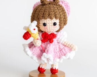 Crochet princess doll, princess keychain, amigurumi princess keychain, princess crochet keychain, handmade princess doll