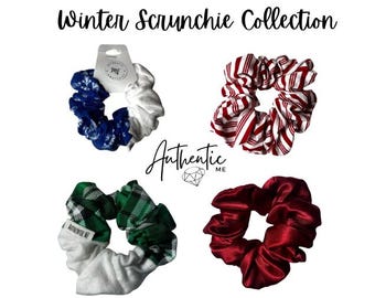 Coletero de invierno hecho a mano, a cuadros o de seda, accesorio para el cabello muy cómodo