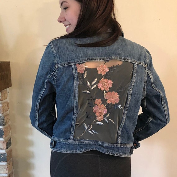 Lace Back Jean Jacket - Etsy Australia