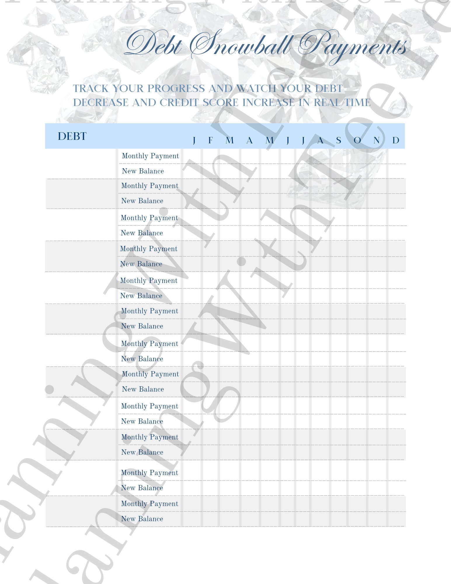 Snowball Method Tracker Diamond Edition - Etsy