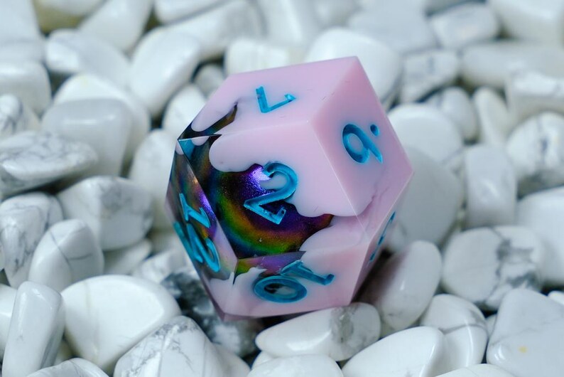 Pink Die Set Popped Bubble: Pink Handmade Resin Dice Set for D&D - Etsy