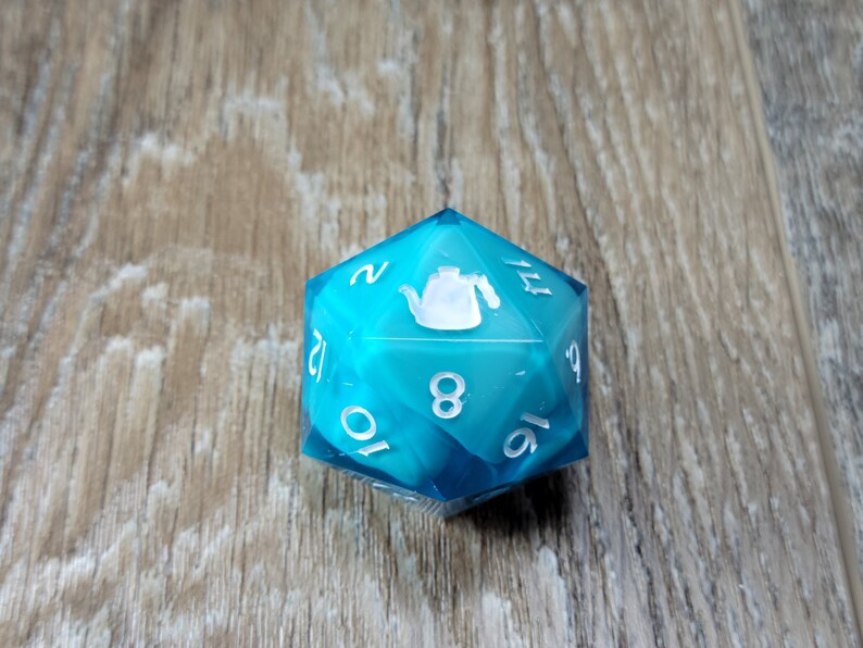 Sea Foam Chonk D20 Sharp Edge Polyhedral Dice Set Dungeons Etsy