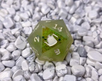 Gewächshaus, Matte Moss Chonk W20, Sharp Edge Polyedrischen Würfelset, Dungeons and Dragons, Tabletop-Rollenspiel, grüne Moos Würfel