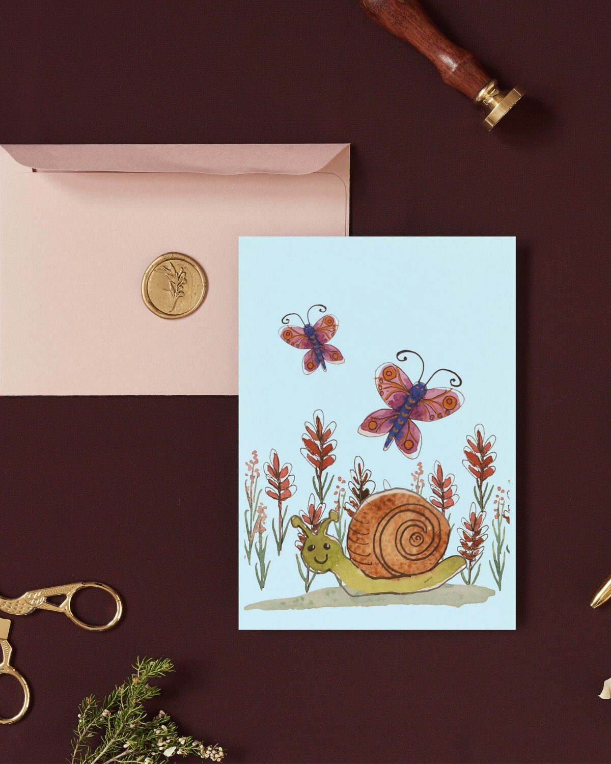 Hand Painted Cute Printable Digital Notecard Bundle Immediate Download ...