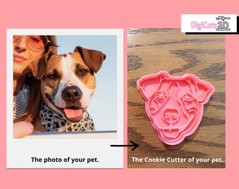 Custom Cookie Cutter of Your Pet -  dog or cat personalized mold - 3D printed for cookie dough or clay -Perfect gift for pet lovers