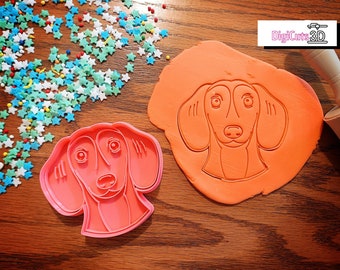 Plastic Cookie Cutter of Dachshund, sausage dog - Realistic pets theme - 3D printed for cookie dough -