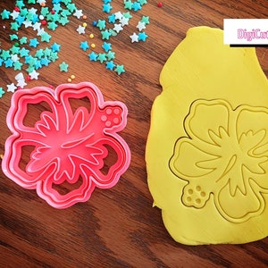 Plastic Cookie Cutter of Hawaiian Flower 3D printed for cookie dough zdjęcie 2