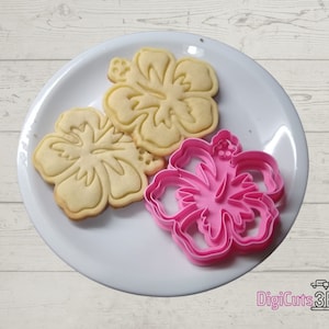 Plastic Cookie Cutter of Hawaiian Flower 3D printed for cookie dough zdjęcie 1