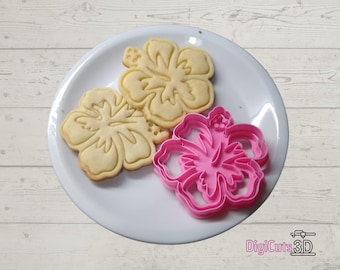 Plastic Cookie Cutter of Hawaiian Flower 3D printed - for cookie dough -