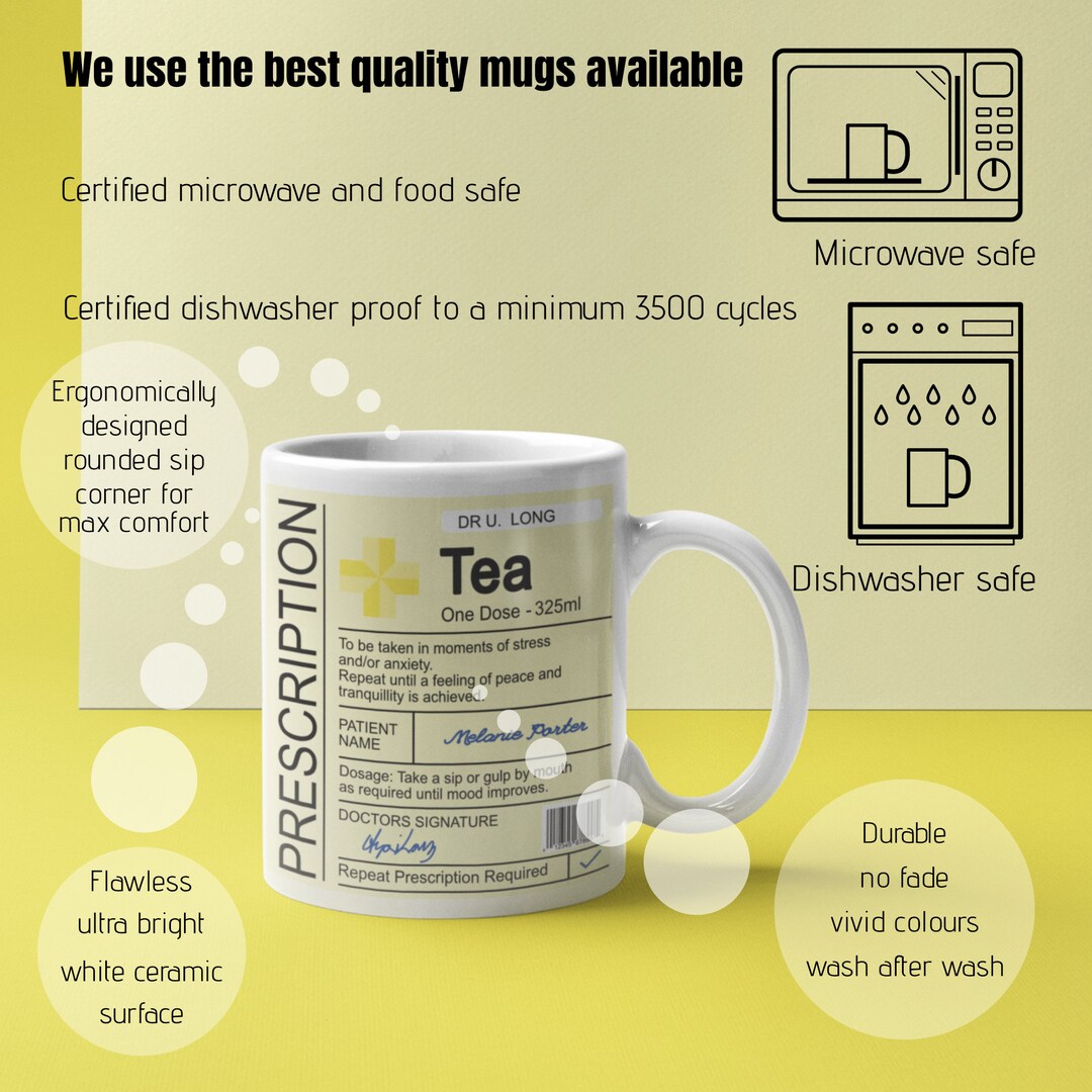 Personalised Tea Prescription Mug Tea Lovers Mug Funny Tea Etsy UK