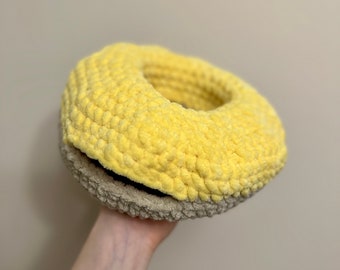 Yellow Lemon Cozy Crochet Sprinkle Donut Hide For Snakes and Small Animals