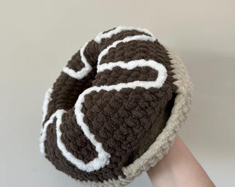 Brown Chocolate Cozy Crochet Donut Hide For Snakes and Small Animals
